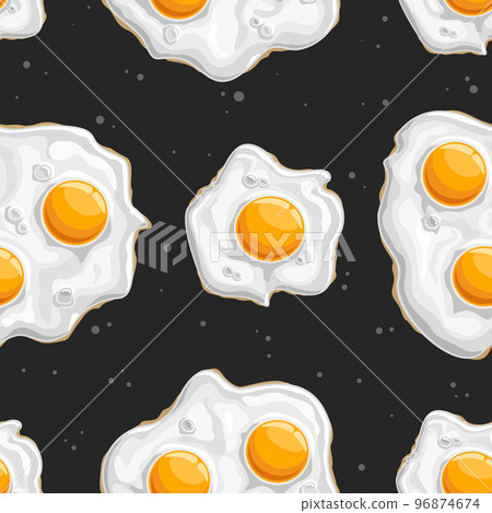 Vector Fried Eggs Seamless Pattern 96874674