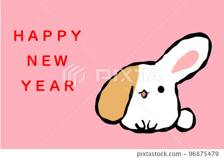 兔子新年明信片模板 96875479