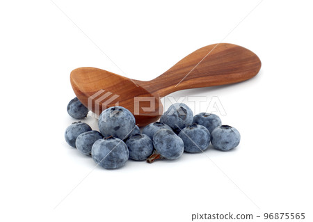 Ripe blueberries over white background Ripe blueberries over white background 96875565