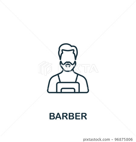 Barber icon. Monochrome simple Barber Shop icon for templates, web design and infographics 96875806
