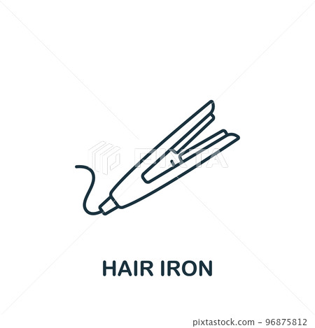 Hair Iron icon. Monochrome simple Barber Shop icon for templates, web design and infographics 96875812