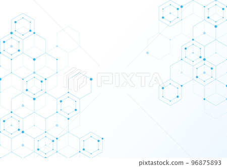Abstract hexagonal molecular structures in technology background and science style. Medical design. Vector illustration Abstract hexagonal molecular structures in technology background and science style. Medical design. Vector illustration 96875893