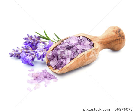 Lavender salt and lavender flower Lavender salt and lavender flower 96876073