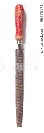 Old rounded-file tool isolated on white background Old rounded-file tool isolated on white background 96876171