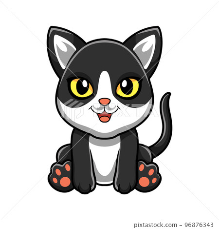 Cute black smoke cat cartoon Cute black smoke cat cartoon 96876343