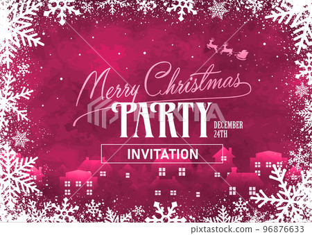 Art-style Christmas party invitation banner illustration Art-style Christmas party invitation banner illustration 96876633