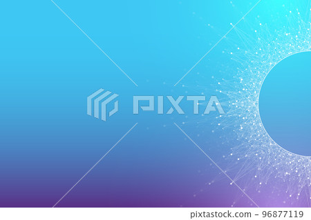 Blockchain transfer satellite future communications illustration. Abstract technology cloud world. Global network fintech background. Digital blockchain communications 96877119