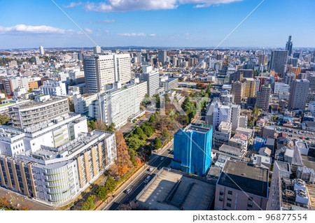 從獅子塔看仙台廣瀨仙台市西到中央建築景觀 96877554