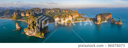 Aerial view of Phra nang Cave or princess Cave Beach in Krabi, Thailand 96878073
