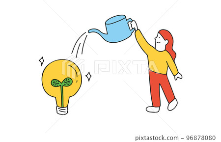 Illustration of a woman who develops ideas 96878080