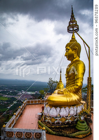 Aerial view of Wat Tham Suea or Tiger Cave Temple in Krabi, Thailand 96878289