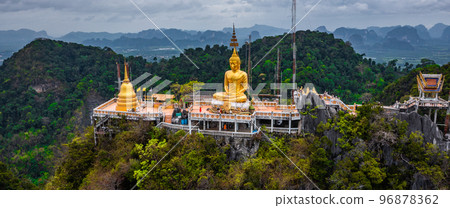Aerial view of Wat Tham Suea or Tiger Cave Temple in Krabi, Thailand 96878362