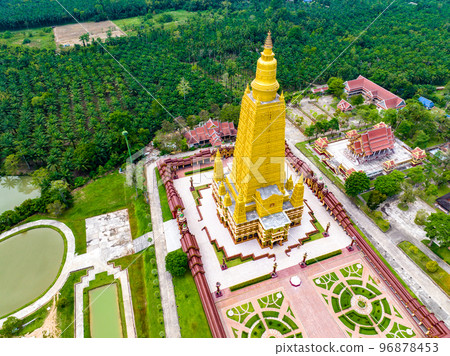 Aerial view of Wat MahaThat Wachira mongkol in Krabi, Thailand Aerial view of Wat MahaThat Wachira mongkol in Krabi, Thailand 96878453