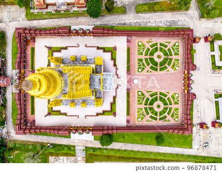 Aerial view of Wat MahaThat Wachira mongkol in Krabi, Thailand Aerial view of Wat MahaThat Wachira mongkol in Krabi, Thailand 96878471
