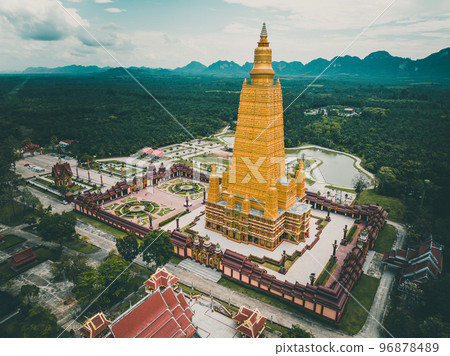 Aerial view of Wat MahaThat Wachira mongkol in Krabi, Thailand 96878489