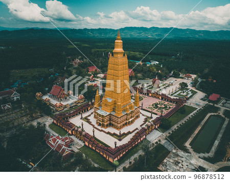 Aerial view of Wat MahaThat Wachira mongkol in Krabi, Thailand 96878512