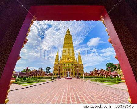 Aerial view of Wat MahaThat Wachira mongkol in Krabi, Thailand Aerial view of Wat MahaThat Wachira mongkol in Krabi, Thailand 96878549