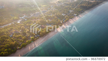 Aerial view of Long Beach at sunset, in Koh Lanta, Krabi, Thailand 96878972