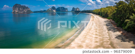 Aerial view of Pak Meng Beach in koh Lanta, Krabi, Thailand 96879009