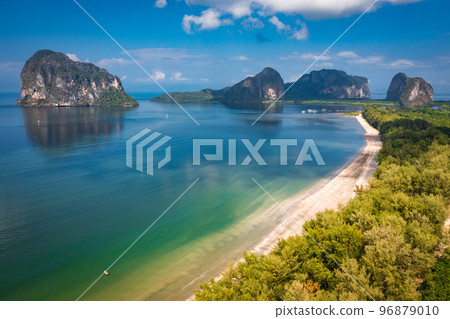 Aerial view of Pak Meng Beach in koh Lanta, Krabi, Thailand 96879010