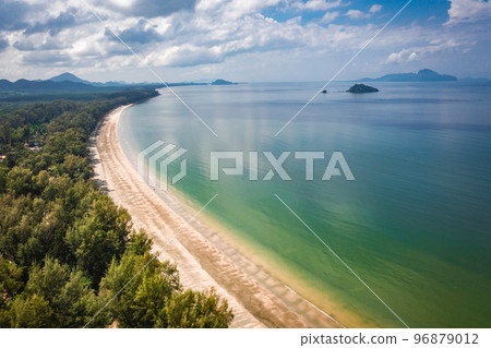 Aerial view of Pak Meng Beach in koh Lanta, Krabi, Thailand 96879012