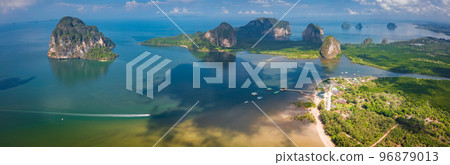 Aerial view of Pak Meng Beach in koh Lanta, Krabi, Thailand 96879013