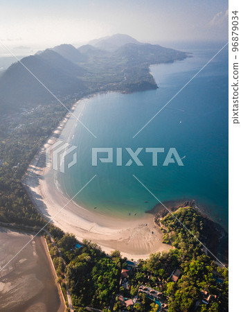 Aerial view of Laem Kho Kwang Beach in Koh Lanta, Krabi, Thailand Aerial view of Laem Kho Kwang Beach in Koh Lanta, Krabi, Thailand 96879034