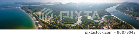 Aerial view of the Siri Lanta Bridge in koh Lanta, Krabi, Thailand Aerial view of the Siri Lanta Bridge in koh Lanta, Krabi, Thailand 96879042