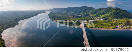 Aerial view of the Siri Lanta Bridge in koh Lanta, Krabi, Thailand Aerial view of the Siri Lanta Bridge in koh Lanta, Krabi, Thailand 96879045