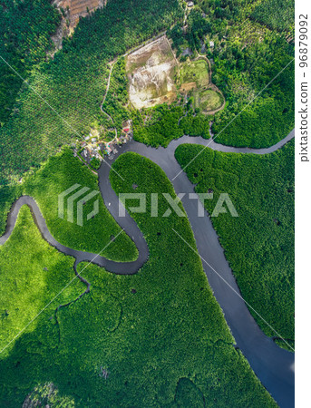 Heart shape island in Khao Chom Pa Sea Mangrove view point, in Trang, Thailand  96879092
