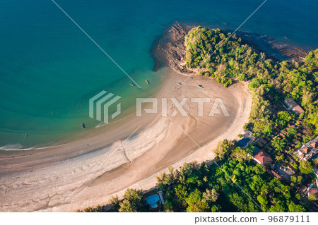 Aerial view of Laem Kho Kwang Beach in Koh Lanta, Krabi, Thailand Aerial view of Laem Kho Kwang Beach in Koh Lanta, Krabi, Thailand 96879111