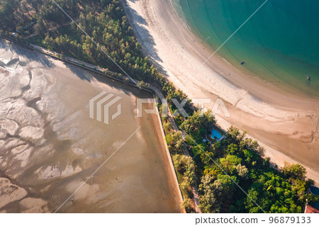 Aerial view of Laem Kho Kwang Beach in Koh Lanta, Krabi, Thailand Aerial view of Laem Kho Kwang Beach in Koh Lanta, Krabi, Thailand 96879133
