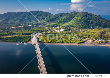 Aerial view of the Siri Lanta Bridge in koh Lanta, Krabi, Thailand 96879139