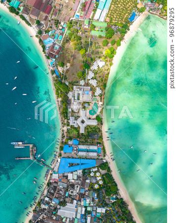 Aerial view of Ton Sai Beach in Koh Phi Phi, Krabi Thailand 96879295
