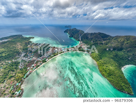 Aerial view of Ton Sai Beach in Koh Phi Phi, Krabi Thailand Aerial view of Ton Sai Beach in Koh Phi Phi, Krabi Thailand 96879306