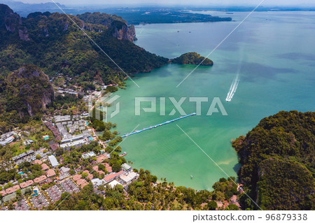 Aerial view of Railay and Phra nang Cave Beach in Krabi, Thailand 96879338