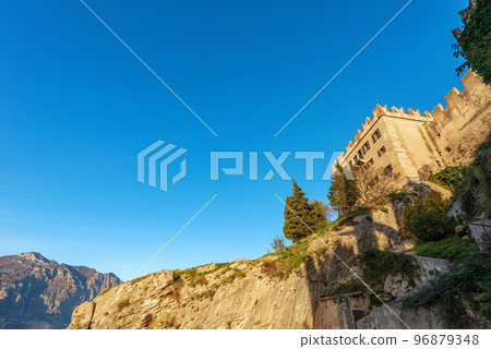 Medieval Scaligero Castle of Malcesine Tourist Resort on Lake Garda - Verona Italy Medieval Scaligero Castle of Malcesine Tourist Resort on Lake Garda - Verona Italy 96879348