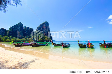 Railay and Phra nang Cave Beach in Krabi, Thailand Railay and Phra nang Cave Beach in Krabi, Thailand 96879545