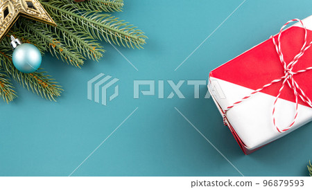 聖誕節 背景 頂視圖 裝飾 禮物盒 Christmas background クリスマスバック 96879593