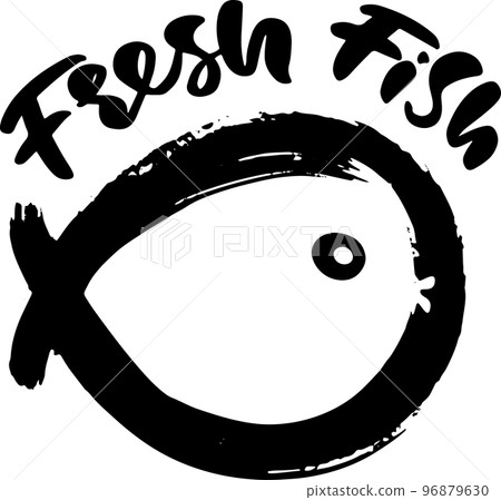 Fresh Fish Dry Brush Grunge Lettering Vector Poster for Restaurant or Seafood Market Fresh Fish Dry Brush Grunge Lettering Vector Poster for Restaurant or Seafood Market 96879630