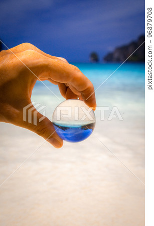 Long Tail boat in Monkey Beach in koh Phi Phi Don island, in Krabi, Thailand 96879708