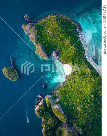 Aerial view of Nui beach in koh Phi Phi Don island, in Krabi, Thailand 96879732