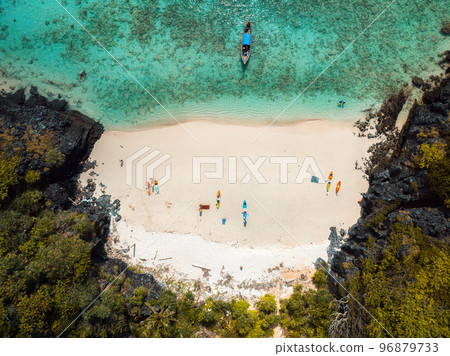 Aerial view of Nui beach in koh Phi Phi Don island, in Krabi, Thailand 96879733