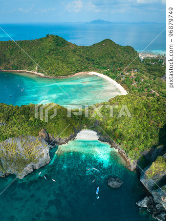 Aerial view of Nui beach in koh Phi Phi Don island, in Krabi, Thailand 96879749