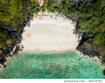 Aerial view of Nui beach in koh Phi Phi Don island, in Krabi, Thailand 96879765