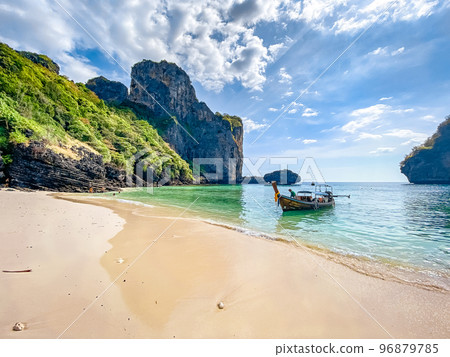 Aerial view of Nui beach in koh Phi Phi Don island, in Krabi, Thailand 96879785
