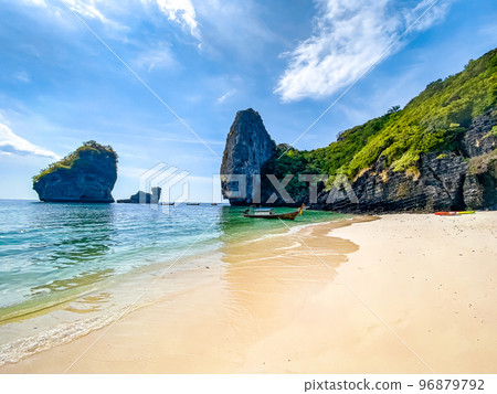 Aerial view of Nui beach in koh Phi Phi Don island, in Krabi, Thailand 96879792