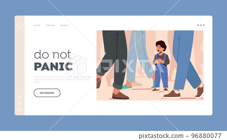 Baby Character Need Help Landing Page Template. Little Child Get Lost, Scared Baby Crying and Searching Mother in City Baby Character Need Help Landing Page Template. Little Child Get Lost, Scared Baby Crying and Searching Mother in City 96880077