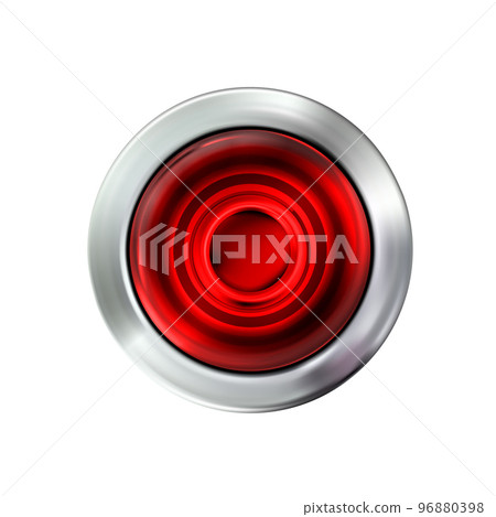 Realistic glossy red transparent circle button. Vector illustration Eps10. 96880398