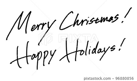Merry Christmas! Happy Holidays! Vector handwritten characters 96880856